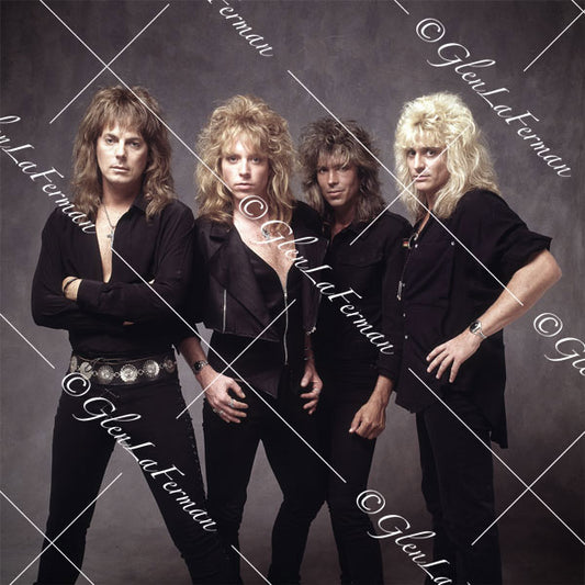 Dokken standing in all black