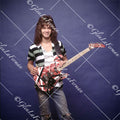 Eddie Van Halen in jeans and Kramer Frankenstrat