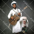 Harry Perry in white with guitar